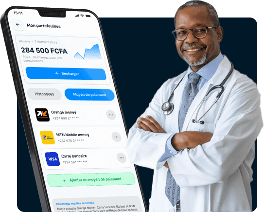 Portefeuille et paiements dans l'application Docta